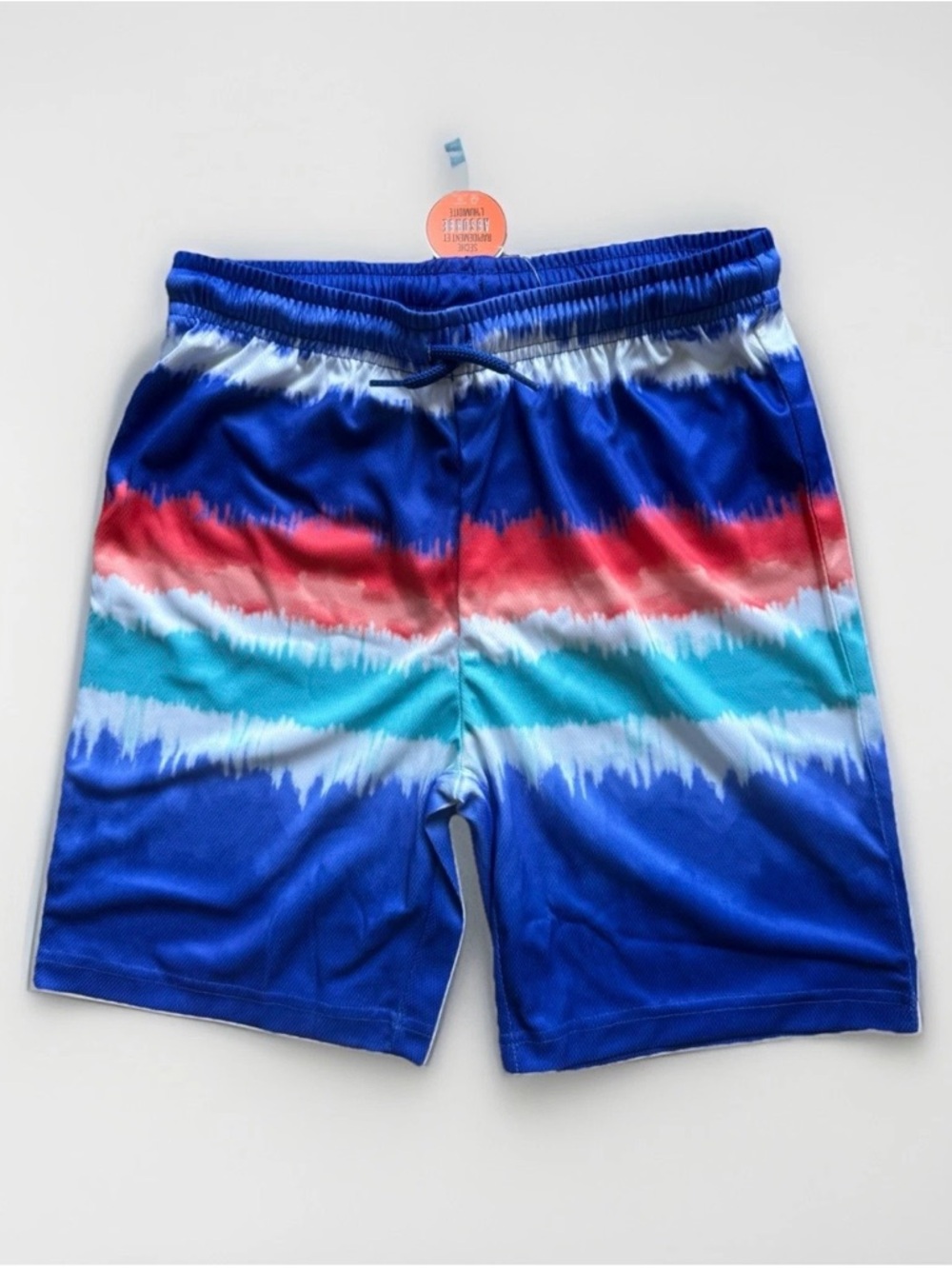 Place Boy’s L (10/12) Royal Blue Multicolor Athletic Active Shorts NWT